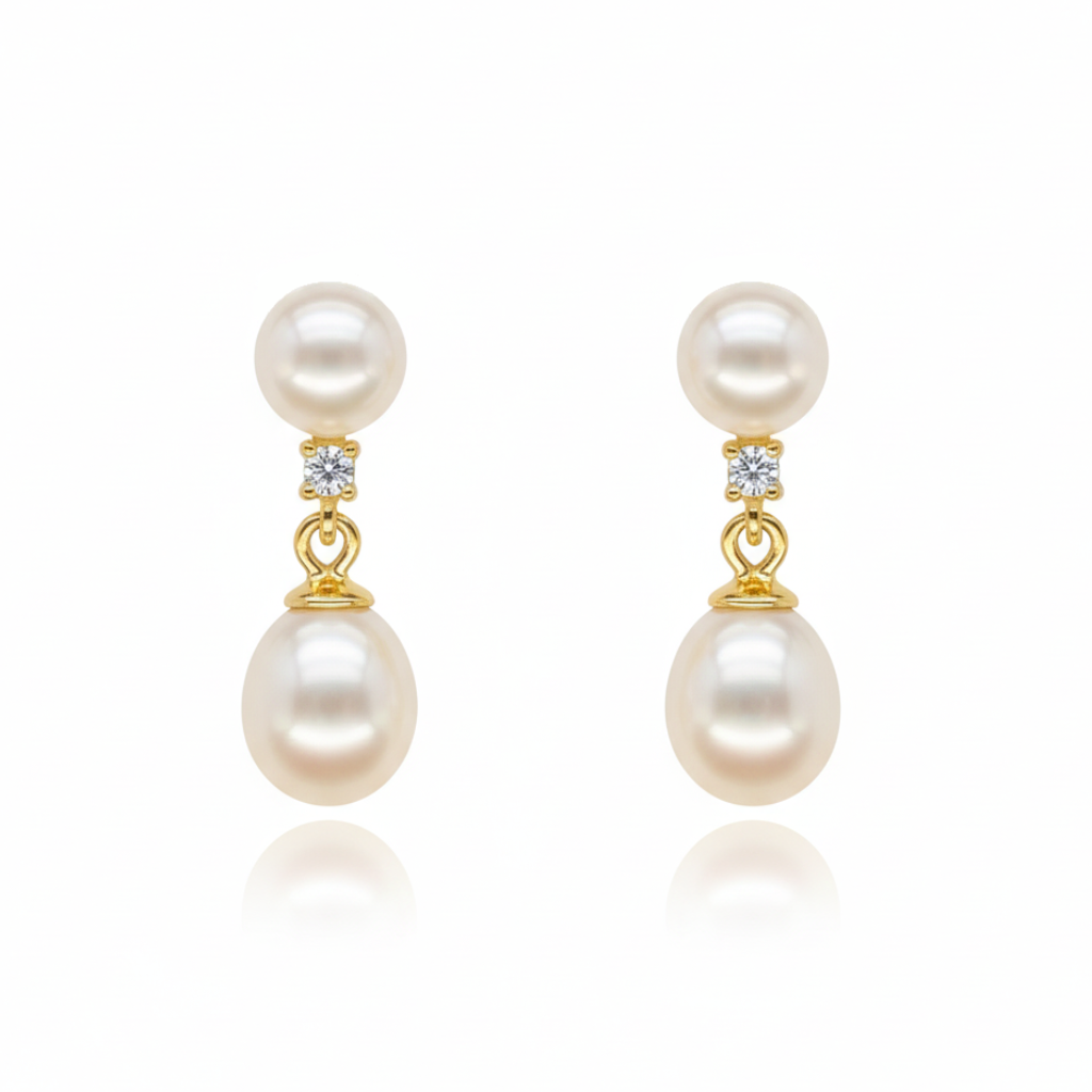 Duo Rosé Freshwater Pearl Earrings