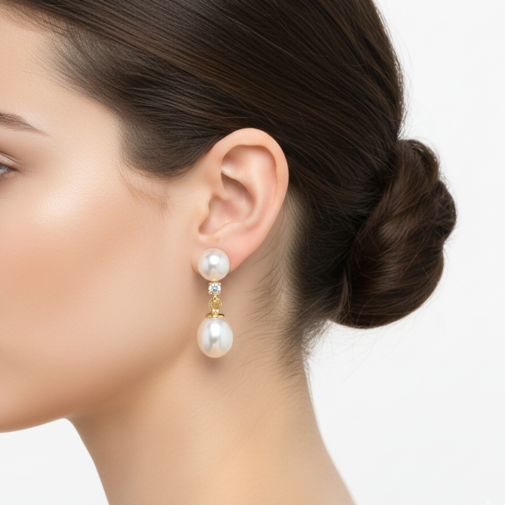 Duo Rosé Freshwater Pearl Earrings