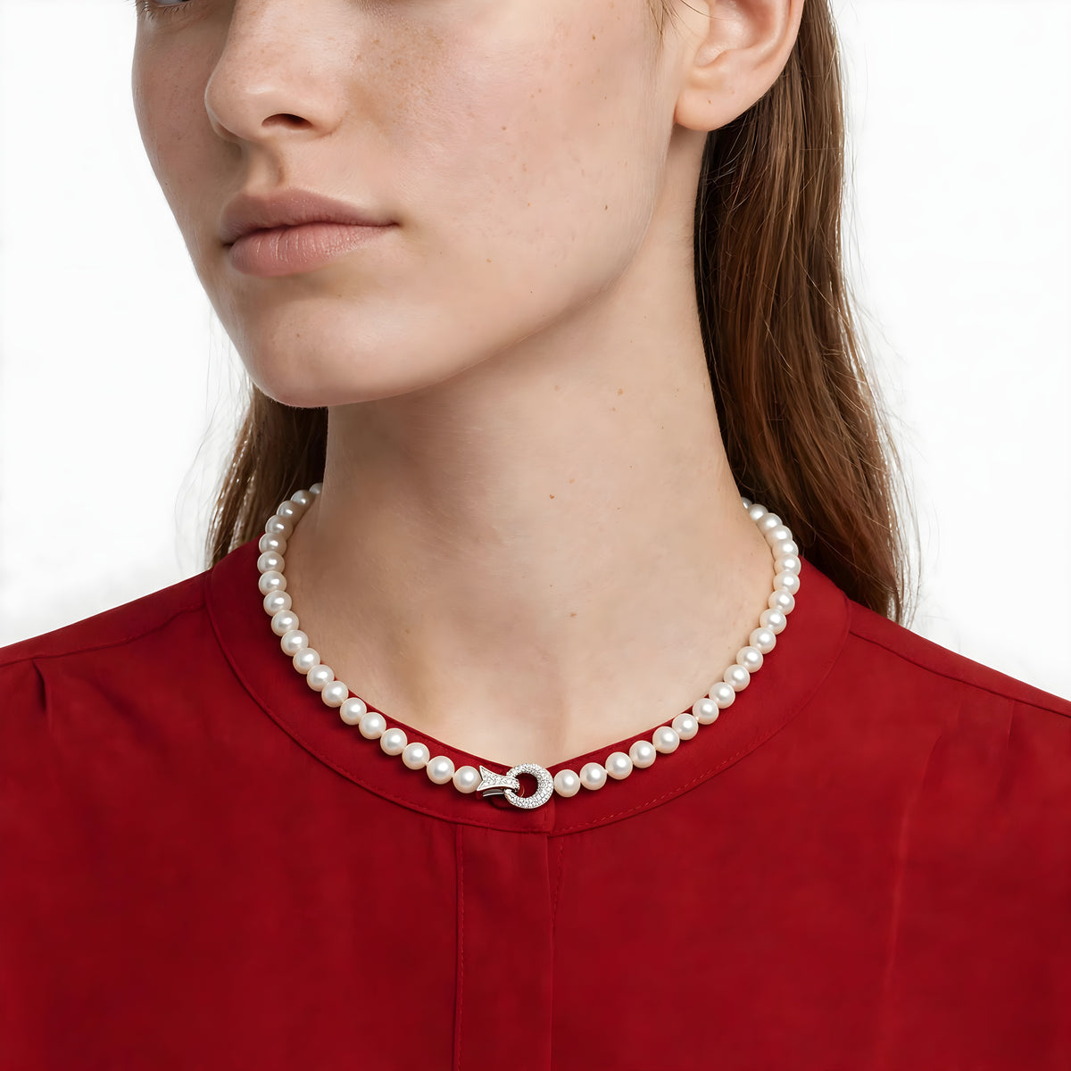 Classic Elegance Pearl & Silver Necklace