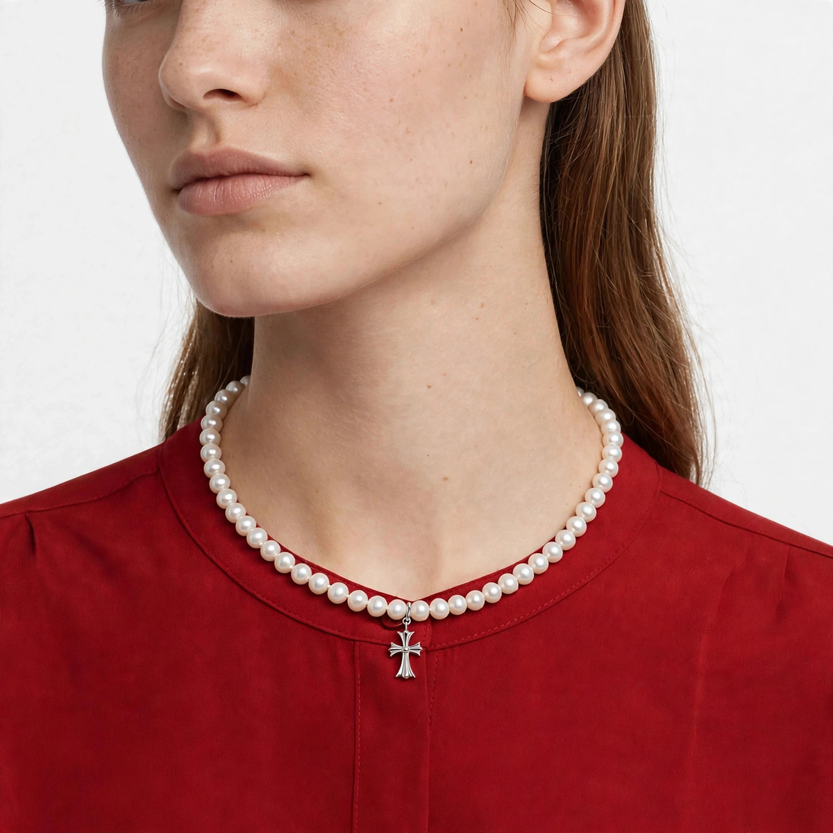 Croix d’Argent Freshwater Pearl Necklace