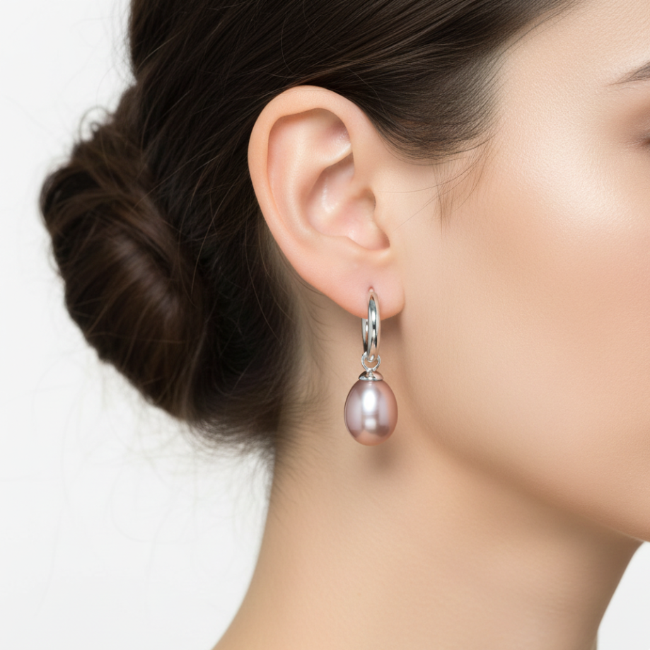 Rosé Freshwater Pearl Earrings