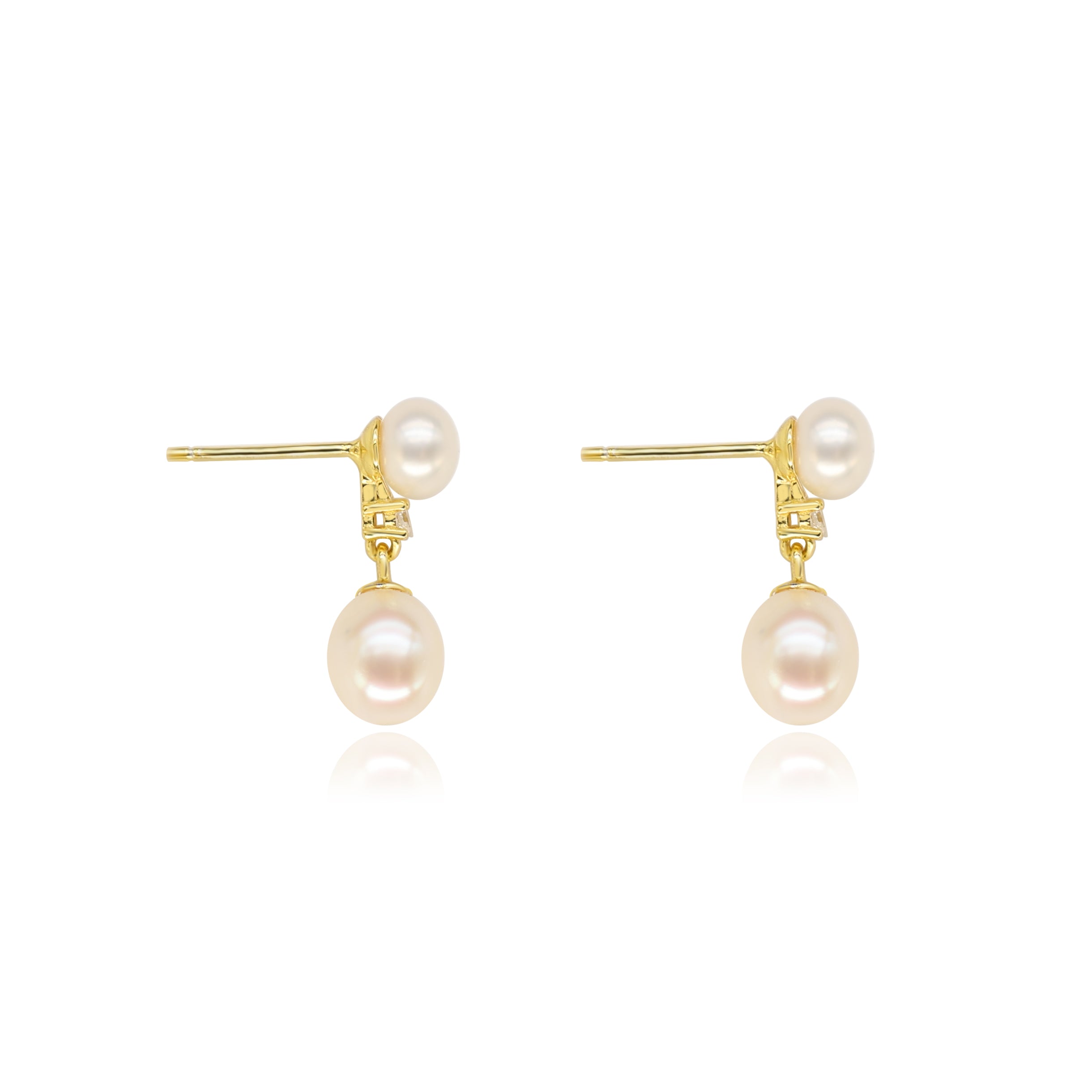 Duo Rosé Freshwater Pearl Earrings