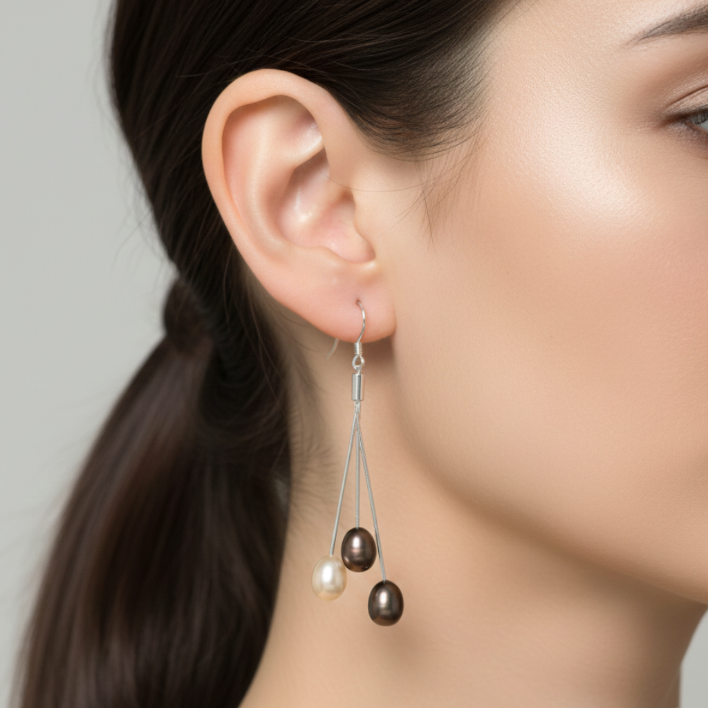 Trilogie Freshwater Pearl Drop Earrings