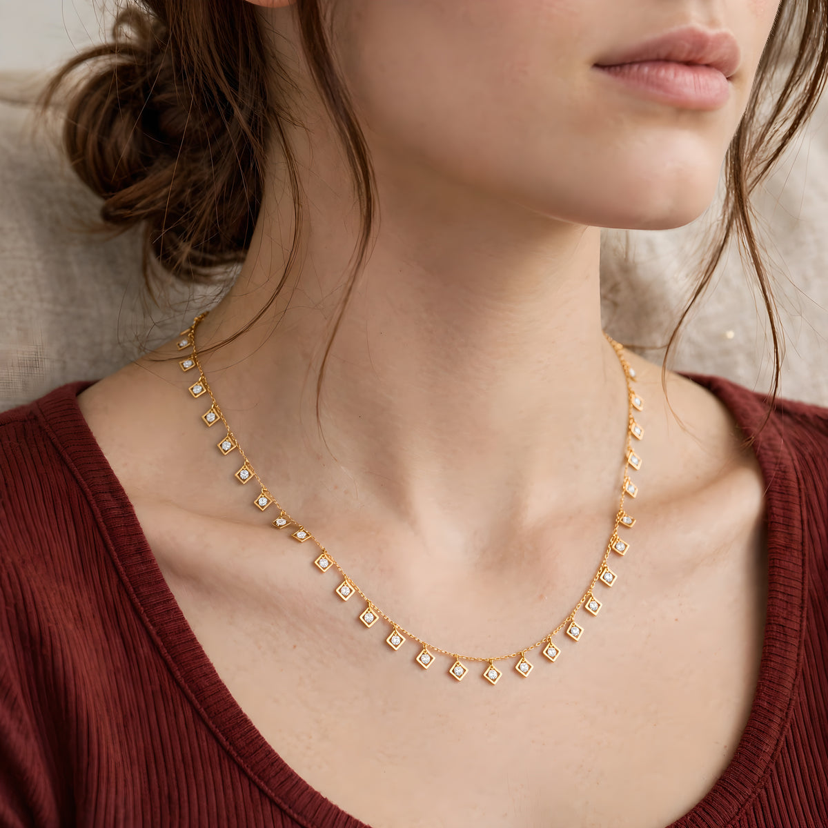 Gilded Geometry Necklace