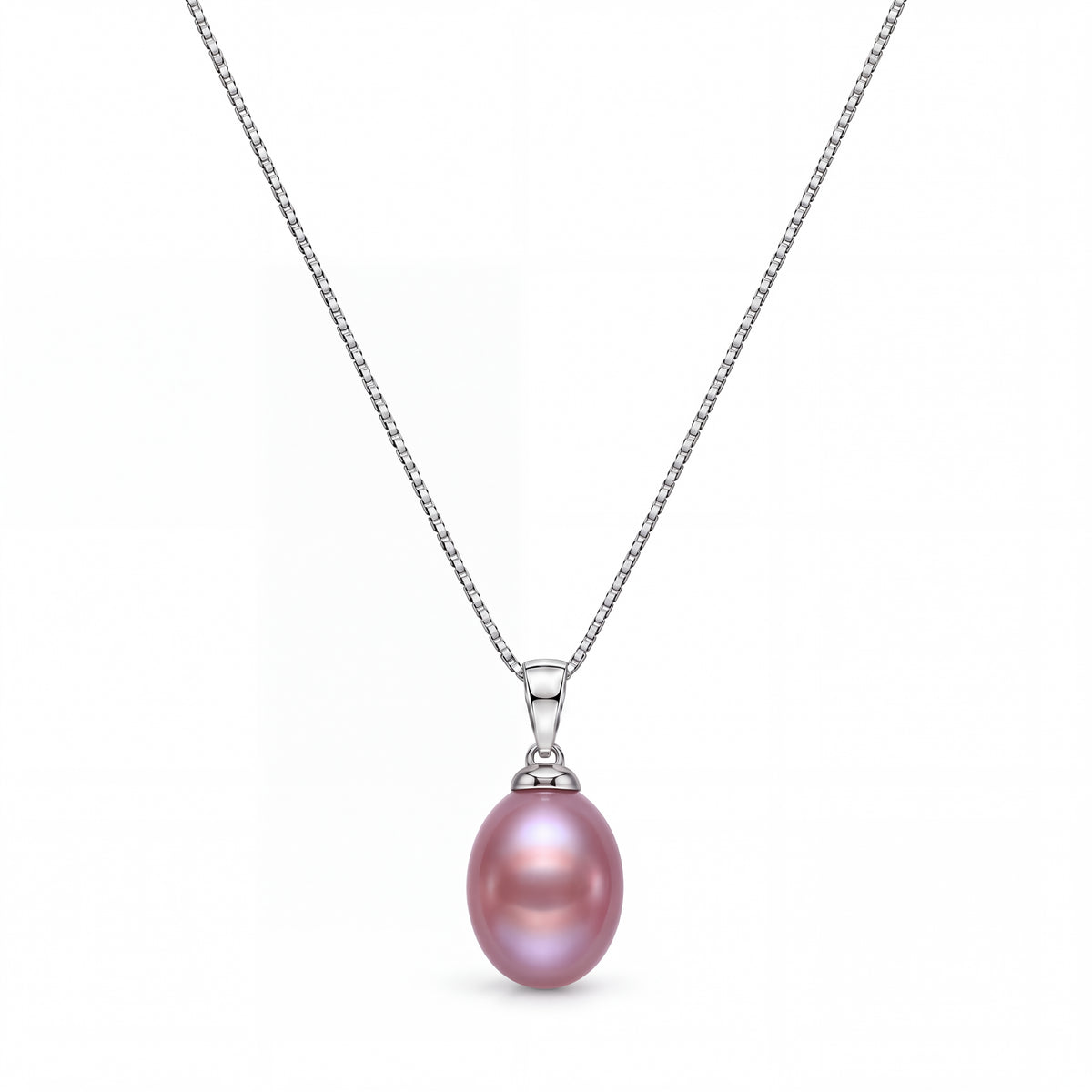 Handcrafted pink red freshwater pearl pendant necklace in sterling silver — Golden Rose Arts