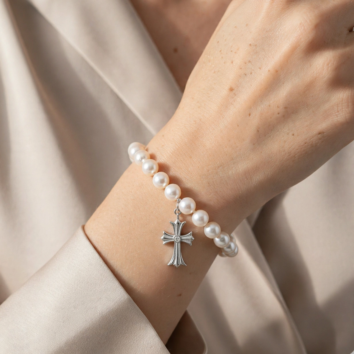 Croix d’Argent Freshwater Pearl Bracelet