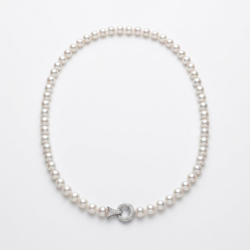 Classic Elegance Pearl & Silver Necklace