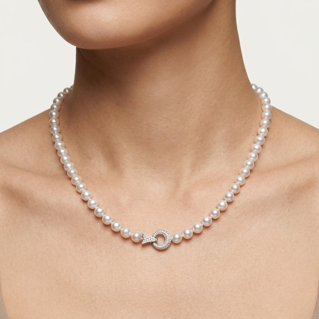 Classic Elegance Pearl & Silver Necklace